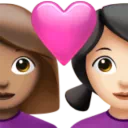Couple with Heart: Woman, Woman, Medium Skin Tone, Light Skin Tone