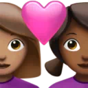 Couple with Heart: Woman, Woman, Medium Skin Tone, Medium-Dark Skin Tone