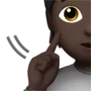 Deaf Person: Dark Skin Tone