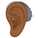 Ear with Hearing Aid: Medium-Dark Skin Tone