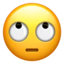눈을 굴리는 얼굴