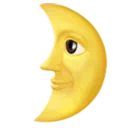 First Quarter Moon with Face
