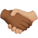 악수: 중간 어두운 피부 톤, 중간 밝은 피부 톤