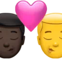 Kiss - Man: Dark Skin Tone, Man: No Skin Tone