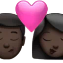 Kiss - Man: Dark Skin Tone, Woman: Dark Skin Tone