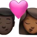 Kiss - Man: Dark Skin Tone, Woman: Medium-Dark Skin Tone