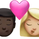 Kiss - Man: Dark Skin Tone, Woman: Medium-Light Skin Tone
