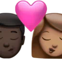 Kiss - Man: Dark Skin Tone, Woman: Medium Skin Tone