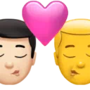 Kiss - Man: Light Skin Tone, Man: No Skin Tone