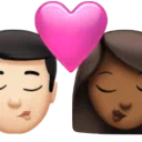 Kiss - Man: Light Skin Tone, Woman: Medium-Dark Skin Tone