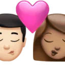 Kiss - Man: Light Skin Tone, Woman: Medium Skin Tone