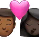 Kiss - Man: Medium-Dark Skin Tone, Woman: Dark Skin Tone