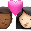 Kiss - Man: Medium-Dark Skin Tone, Woman: Light Skin Tone