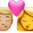 Kiss - Man: Medium-Light Skin Tone, Woman: No Skin Tone