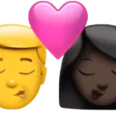 Kiss - Man: No Skin Tone, Woman: Dark Skin Tone