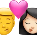 Kiss - Man: No Skin Tone, Woman: Light Skin Tone