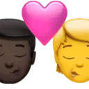 Kiss: Man, Person, Dark Skin Tone, No Skin Tone