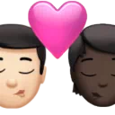 Kiss: Man, Person, Light Skin Tone, Dark Skin Tone