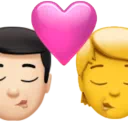 Kiss: Man, Person, Light Skin Tone, No Skin Tone