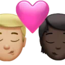 Kiss: Man, Person, Medium-Light Skin Tone, Dark Skin Tone