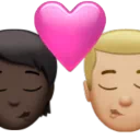 Kiss: Person, Man, Dark Skin Tone, Medium-Light Skin Tone