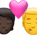 Kiss: Person, Man, Dark Skin Tone, No Skin Tone