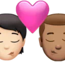 Kiss: Person, Man, Light Skin Tone, Medium Skin Tone