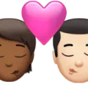 Kiss: Person, Man, Medium-Dark Skin Tone, Light Skin Tone