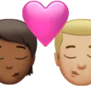 Kiss: Person, Man, Medium-Dark Skin Tone, Medium-Light Skin Tone