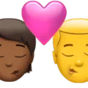 Kiss: Person, Man, Medium-Dark Skin Tone, No Skin Tone