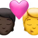 Kiss: Person, Person, Dark Skin Tone, No Skin Tone