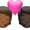 Kiss: Person, Person, Medium-Dark Skin Tone, Dark Skin Tone