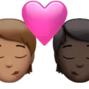 Kiss: Person, Person, Medium Skin Tone, Dark Skin Tone