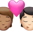 Kiss: Person, Person, Medium Skin Tone, Light Skin Tone