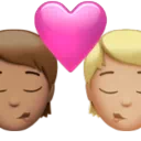 Kiss: Person, Person, Medium Skin Tone, Medium-Light Skin Tone