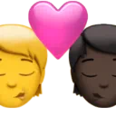 Kiss: Person, Person, No Skin Tone, Dark Skin Tone