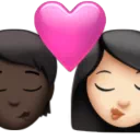 Kiss: Person, Woman, Dark Skin Tone, Light Skin Tone