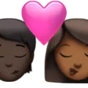 Kiss: Person, Woman, Dark Skin Tone, Medium-Dark Skin Tone
