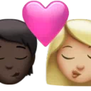 Kiss: Person, Woman, Dark Skin Tone, Medium-Light Skin Tone