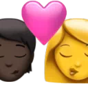 Kiss: Person, Woman, Dark Skin Tone, No Skin Tone