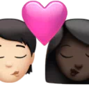 Kiss: Person, Woman, Light Skin Tone, Dark Skin Tone