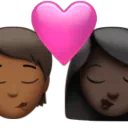 Kiss: Person, Woman, Medium-Dark Skin Tone, Dark Skin Tone