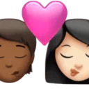Kiss: Person, Woman, Medium-Dark Skin Tone, Light Skin Tone
