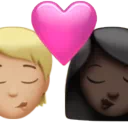 Kiss: Person, Woman, Medium-Light Skin Tone, Dark Skin Tone