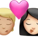 Kiss: Person, Woman, Medium-Light Skin Tone, Light Skin Tone