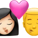 Kiss - Woman: Light Skin Tone, Man: No Skin Tone