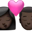 Kiss: Woman, Man, Dark Skin Tone