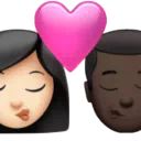 Kiss: Woman, Man, Light Skin Tone, Dark Skin Tone