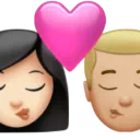 Kiss: Woman, Man, Light Skin Tone, Medium-Light Skin Tone