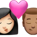 Kiss: Woman, Man, Light Skin Tone, Medium Skin Tone